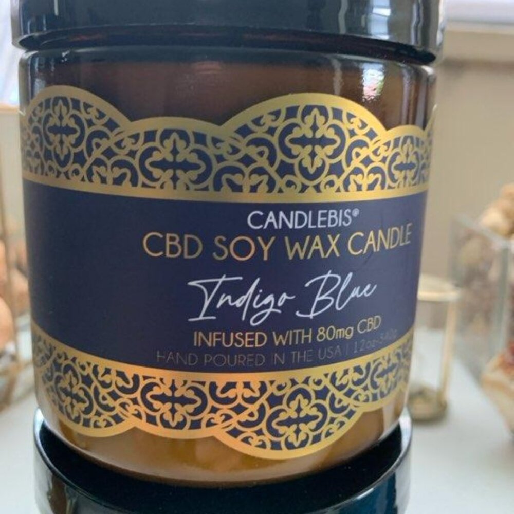 Candlebis 12oz Indigo Blue CBD Candle